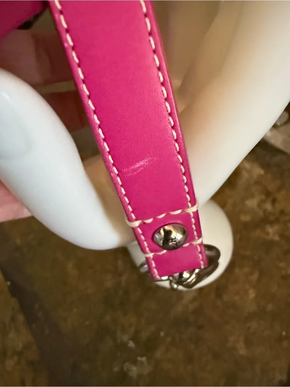 Coach Vintage Signature C  Leather Dog Leash Pink New